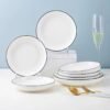 Piring Porcelain Emboss Elegant Plate 7 & 8 Inch