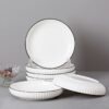 Piring Porcelain Emboss Elegant Plate 7 & 8 Inch