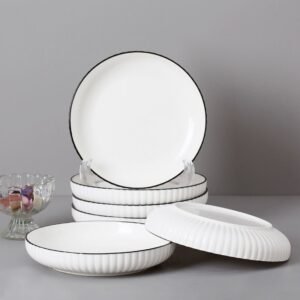 Piring Porcelain Emboss Elegant Plate 7 & 8 Inch