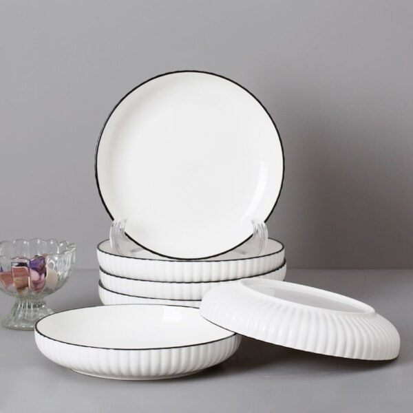 Piring Porcelain Emboss Elegant Plate 7 & 8 Inch