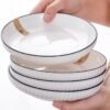 Piring Porcelain Emboss Elegant Plate 7 & 8 Inch