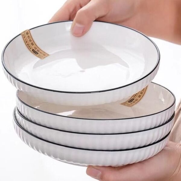 Piring Porcelain Emboss Elegant Plate 7 & 8 Inch