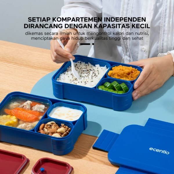 Kotak makan anti tumpah lunch box kotak bekal 3 set