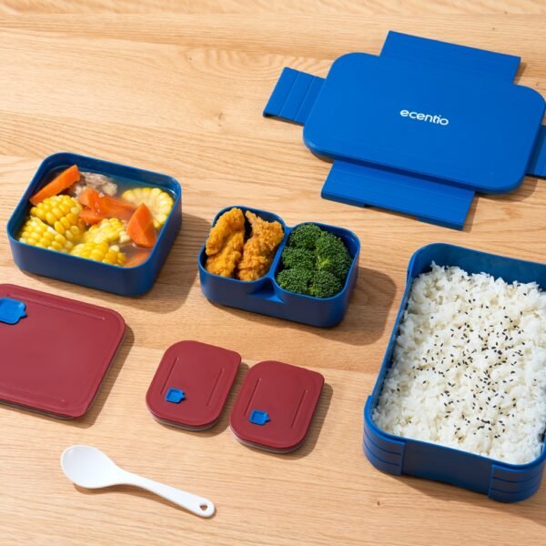 Kotak makan anti tumpah lunch box kotak bekal 3 set
