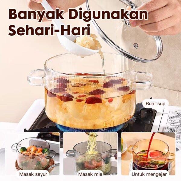 Panci Soup Rebus Kaca Tebal 1700ml