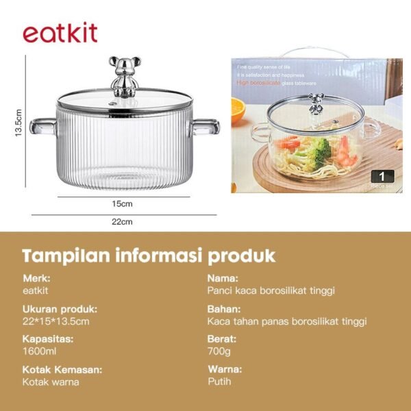 Panci Soup Rebus Kaca Tebal 1700ml