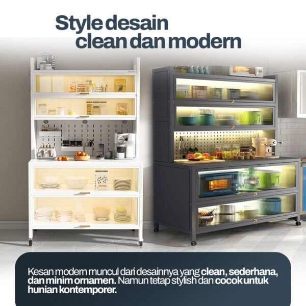 Rak Piring Rak Dapur Tertutup Besi Lemari Dapur Serbaguna Minimalis