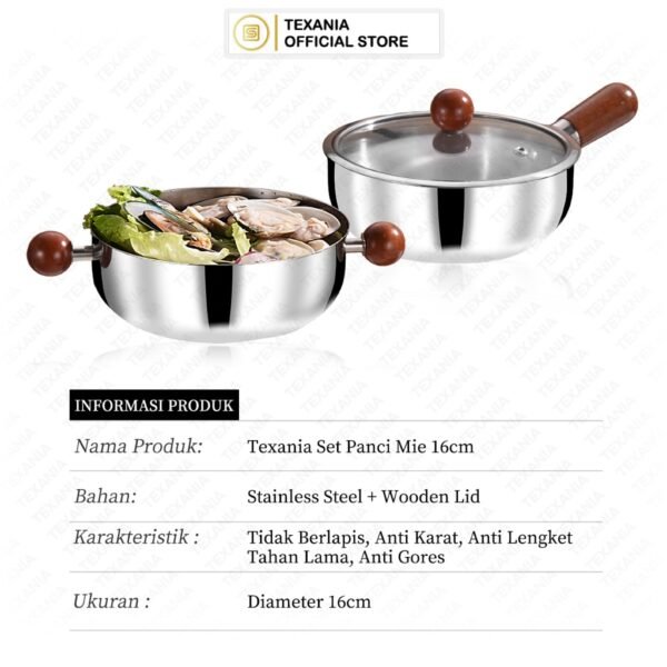 Panci Stainless Anti Lengket FREE 1PCS TUTUP KACA