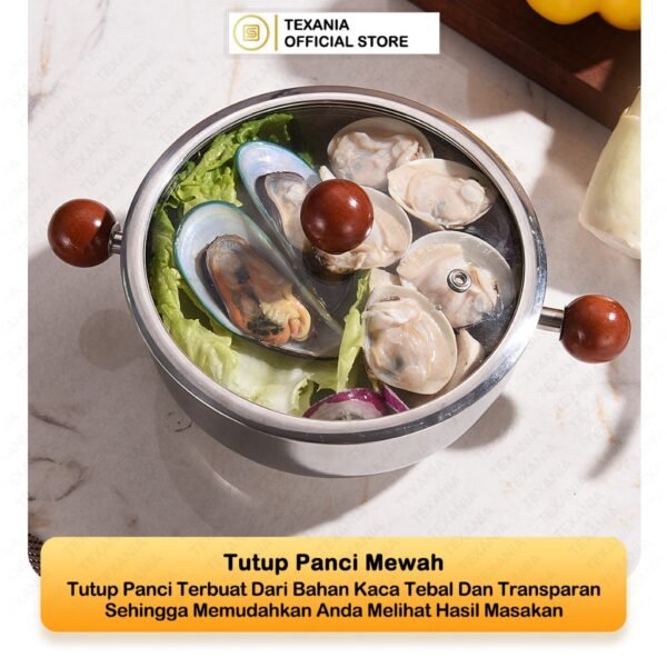 Panci Stainless Anti Lengket FREE 1PCS TUTUP KACA