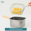 Sinda Squira Deep Frypan Stainless Steel Panci Kotak Anti Lengket Free 2PCS Food Box Mini