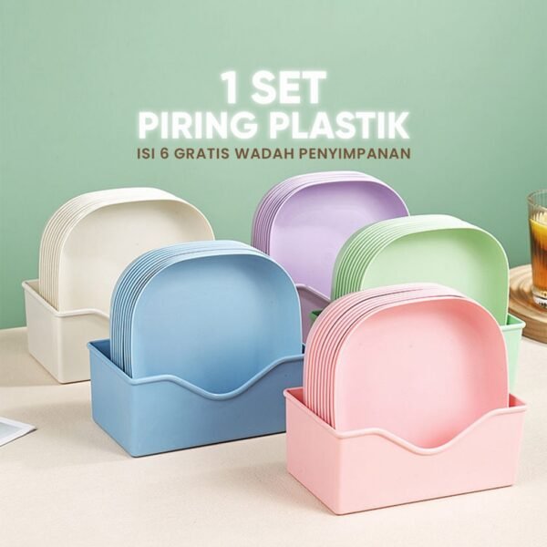 1 SET Piring Plastik GRATIS Wadah