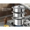 Panci sup kukus stainless steel 26cm dengan tutup 2/3 Susun