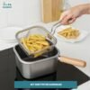 Sinda Squira Deep Frypan Stainless Steel Panci Kotak Anti Lengket Free 2PCS Food Box Mini