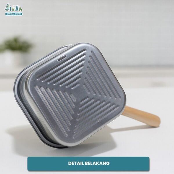 Sinda Squira Deep Frypan Stainless Steel Panci Kotak Anti Lengket Free 2PCS Food Box Mini