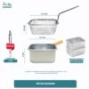Sinda Squira Deep Frypan Stainless Steel Panci Kotak Anti Lengket Free 2PCS Food Box Mini