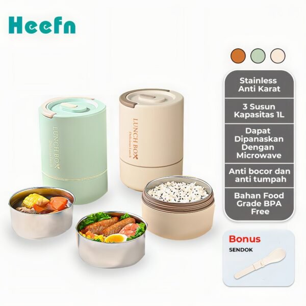 Lunch Box Stainless 3 Susun Tempat Makan