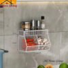 Rak Keranjang Jaring Tempel Dinding Rak Bumbu Dapur Rak Bawang