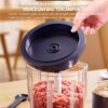Mini Food Chopper Wireless 350ml dengan Cup Kaca Borosilikat 6 Pisau Tajam dan Motor Kuat untuk Giling Daging Ayam Bawang Cabai dan Bumbu Dapur