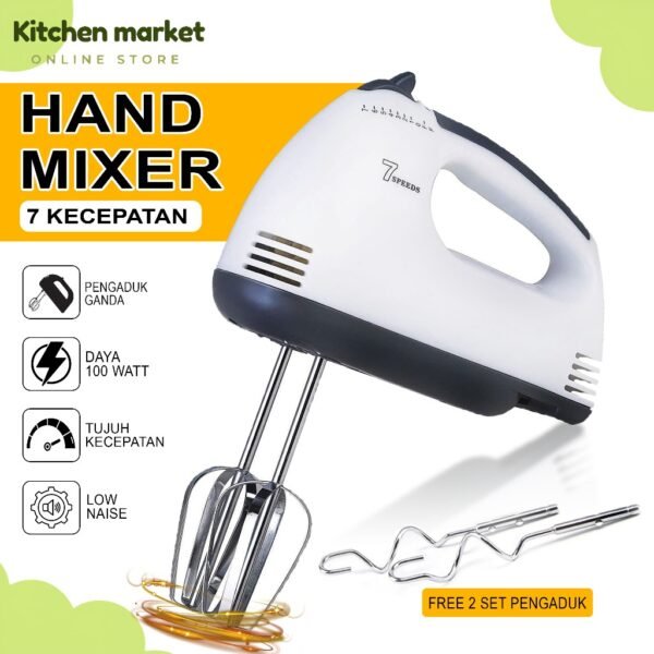 Mixer Elektrik 7 Speed Alat Pengaduk Otomatis 7 Level