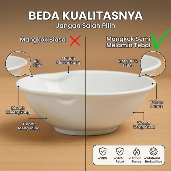 PIRING MANGKOK SEMI MELAMINE 12 PCS