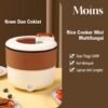 Rice Cooker Mini 18CM Coklat Penanak Nasi Serbaguna Panci Listrik