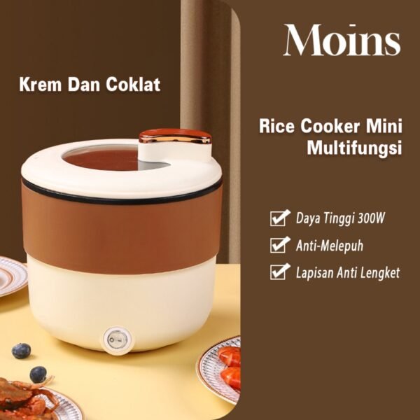 Rice Cooker Mini 18CM Coklat Penanak Nasi Serbaguna Panci Listrik