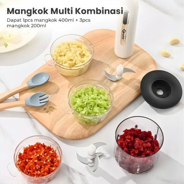 id-11134207-8224v-mjrwanut2arke4 Chopper Blender Penggiling Daging Dan Bumbu Tanpa Kabel 400ML