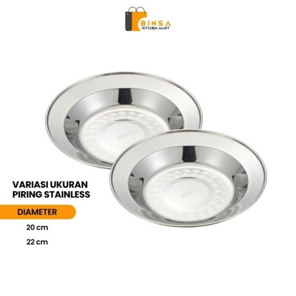 Piring Makan Bulat Stainless Tebal