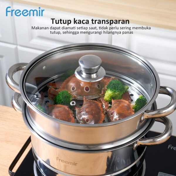 Panci Kukus Stainless Steel 3/2 Tingkat Panci Rebus Steamer