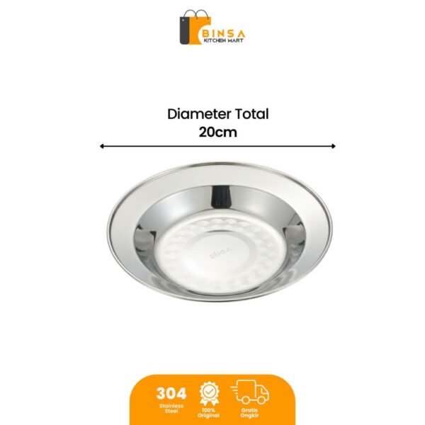 Piring Makan Bulat Stainless Tebal