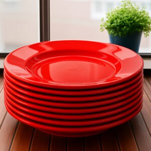 PIRING MAKAN 8 INCH SEMI MELAMIN TEBAL12 PCS