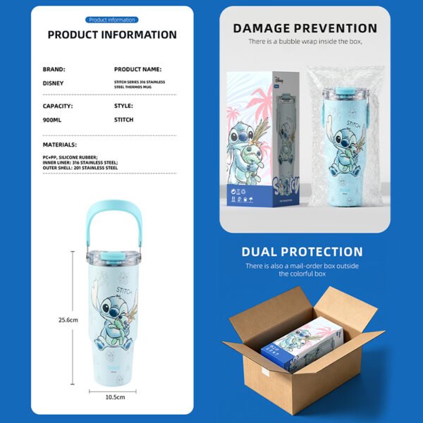 Disney Stitch Tumbler Botol Minum Karakter 3in1
