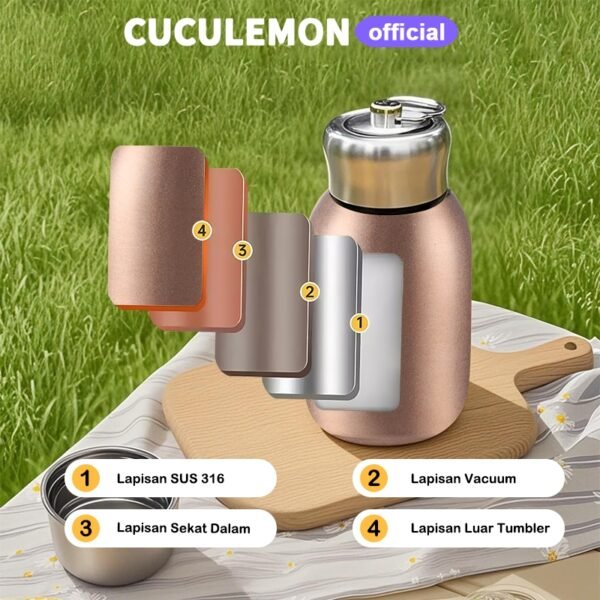 Mini Termos Air Panas Tumbler Stainless Steel Botol Minum 300ml