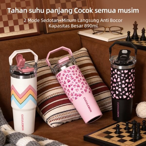 Tumbler 890ml Stainless Steel Termos Air Panas Dingin Anti Bocor