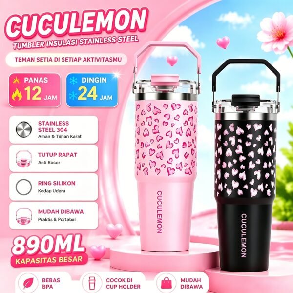 Tumbler 890ml Stainless Steel Termos Air Panas Dingin Anti Bocor