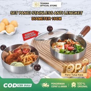 Panci Stainless Anti Lengket FREE 1PCS TUTUP KACA