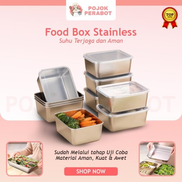 Food Box Container Stainless Steel Wadah Makanan Food