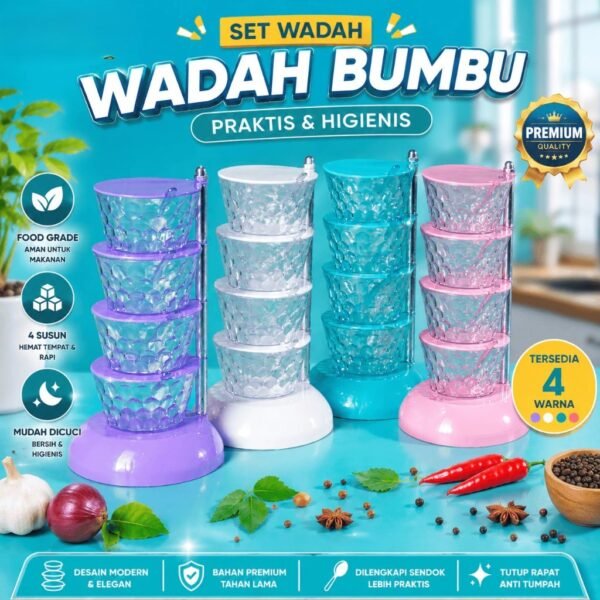 Tempat Bumbu Dapur / Rak Bumbu Dapur Putar 4 Susun