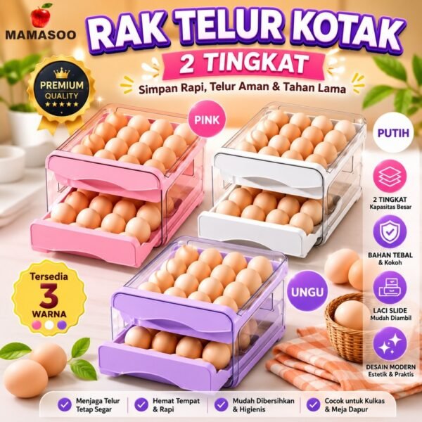 Rak Telur 2 Tingkat Kapasitas 32 Telur