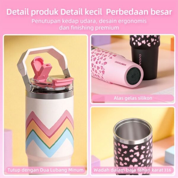 Tumbler 890ml Stainless Steel Termos Air Panas Dingin Anti Bocor