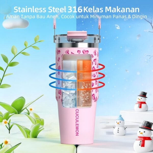 Tumbler 890ml Stainless Steel Termos Air Panas Dingin Anti Bocor