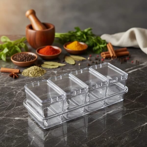 TEMPAT BUMBU CRYSTAL / Crystal Seasoning Box 4in1