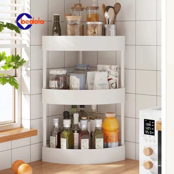 Rak dapur susun sudut 3 tingkat
