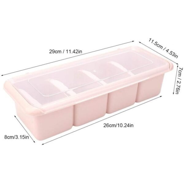 Kotak Tempat Penyimpanan Bumbu Dapur 4 Sekat 4in1 Storage Box