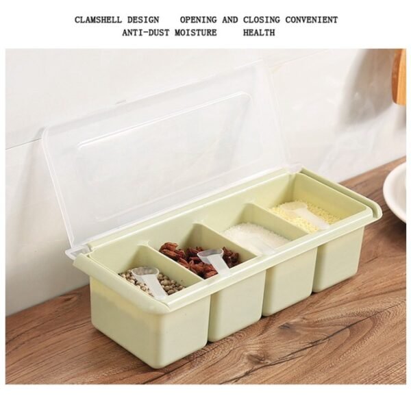 Kotak Tempat Penyimpanan Bumbu Dapur 4 Sekat 4in1 Storage Box