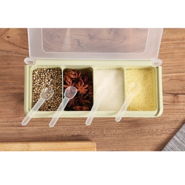 Kotak Tempat Penyimpanan Bumbu Dapur 4 Sekat 4in1 Storage Box
