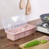 Kotak Tempat Penyimpanan Bumbu Dapur 4 Sekat 4in1 Storage Box
