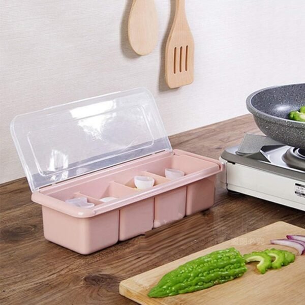 Kotak Tempat Penyimpanan Bumbu Dapur 4 Sekat 4in1 Storage Box