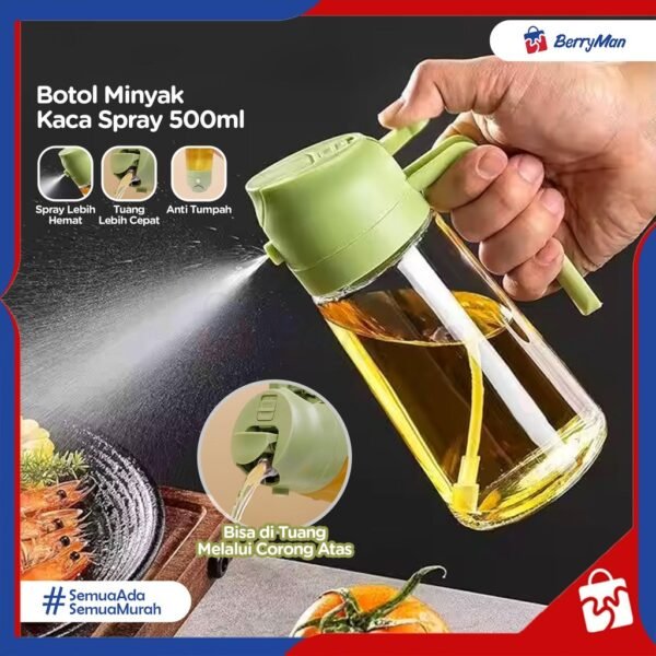 Botol Minyak Kaca Spray 500 ML Anti Tumpah