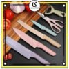 Set Pisau Dapur 6 in 1 Stainless Steel Anti Lengket Lapisan Keramik